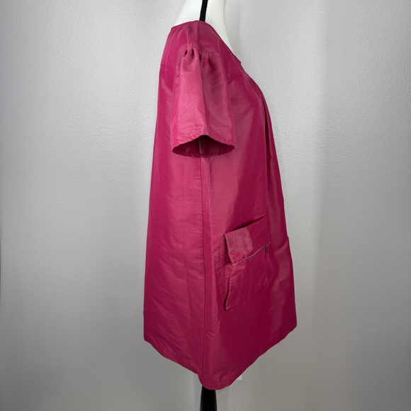 Love Moschino Mini Shift Dress 6 Pink Barbiecore Short Puff Sleeve Made in Italy - Picture 3 of 15